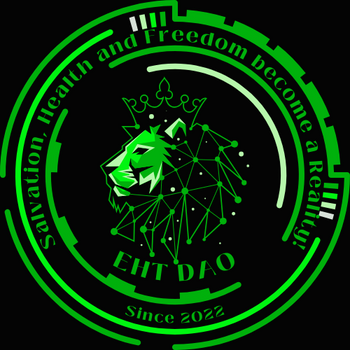 Isologo of the EHT DAO Coin or Token with a Green Lion King.